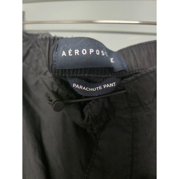Aeropostale Women's M Black Parachute Pants Cargo Style Pockets Alt Goth Grunge - Picture 3 of 11